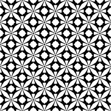 Siyah ve beyaz pürüzsüz desen. Batik deseni. Geleneksel Malezya ve Endonezya tarzı kıyafetler. Kusursuz Cava duvar kâğıdı. Motiflerin arka planı. Antika fayans. Soyut bitkisel çiçekler