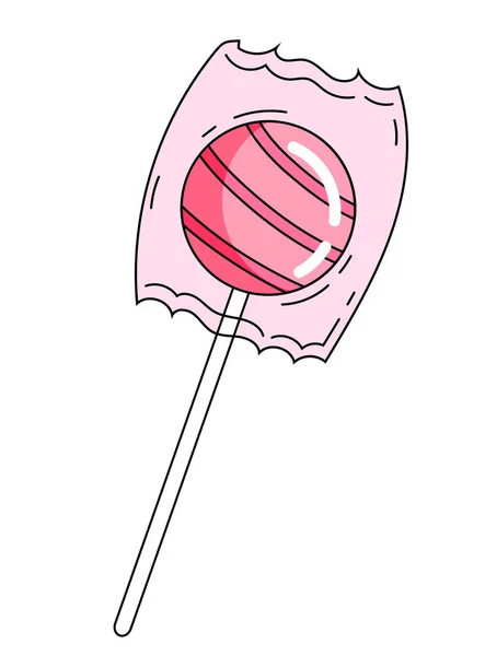 Ροζ Παλιομοδίτικο Γλειφιτζούρι Διακοσμητική Τέχνη Για Μοντέρνα Y2K Αισθητική Γλυκό — Διανυσματικό Αρχείο