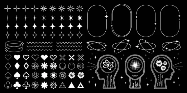 Collection of y2k aesthetic elements Royalty Free Vector