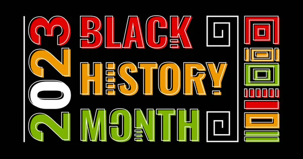 Μαύρο History Μήνα Πανό Εθνική Διακόσμηση Φωτεινά Χρώματα Και Λευκή — Διανυσματικό Αρχείο