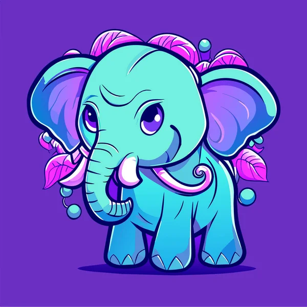 Cute Sweet Elephant Cartoon — Stock Vector