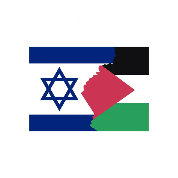 Bandeira Israel Palestina — Vetor de Stock
