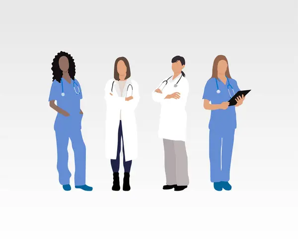Разнообразие Медицинских Медицинских Работников — стоковый вектор