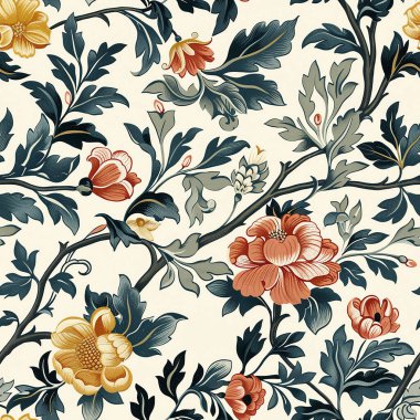 Güzel klasik çiçek desenli tasarım.