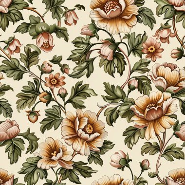 Güzel klasik çiçek desenli tasarım.