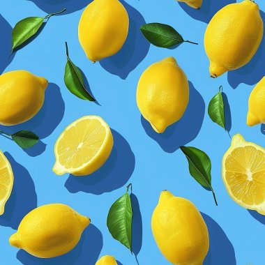 canlı limon meyve deseni tasarımı