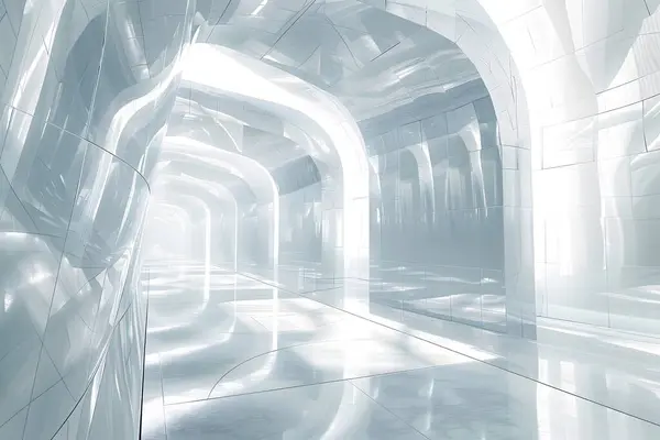 stock image Futuristic white Ai High-Tech corridor background