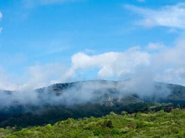 Beautiful mountain scenery with clouds.