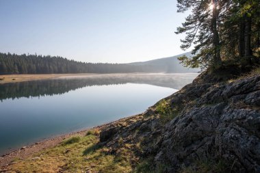 Beautiful morning at the mountain lake.
