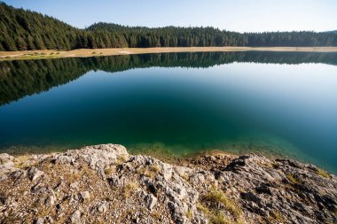 Beautiful morning at the mountain lake.