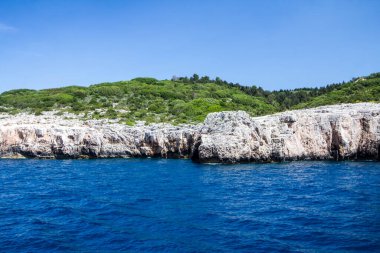 Antipaxos, Epirus, Yunanistan 'ın şaşırtıcı Panoramik manzarası