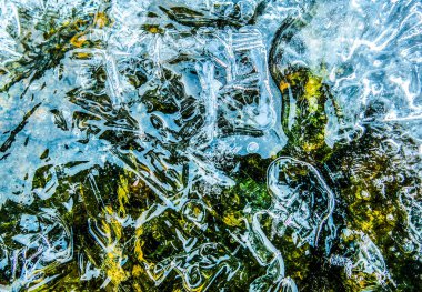 Derede buz, kışın buz. HDR Resmi (Yüksek Dinamik Aralık). Buz, kış
