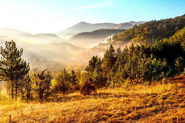 Morning mountain landscape. HDR Image (High Dynamic Range).