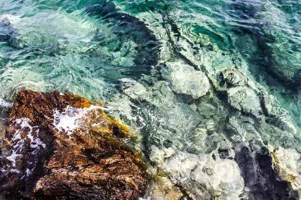 Morskie Kamienie Plaży Piasku Morski Krajobraz Obraz Hdr Zakres Wysokiej Obrazek Stockowy