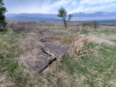 Steppe manzarası, muhteşem manzara, güzel bulutlar.