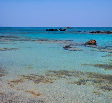 Elafonissi beach with pink sand on Crete, Greece clipart