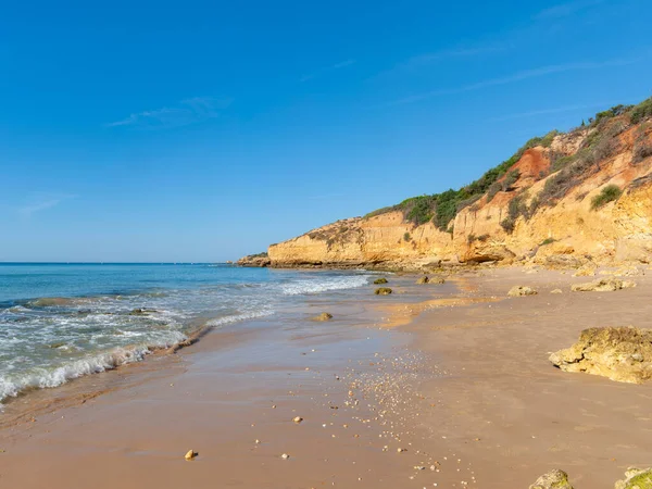 Пляж Maria Luisa Образованием Скал Албуфейре Алгарве Португалия — стоковое фото