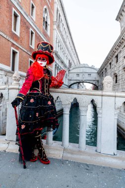VENICE, ITALY - Febrary 15 2023: The masks of the Venice carnival 202