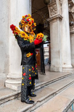 VENICE, ITALY - Febrary 17 2023: The masks of the Venice carnival 2023
