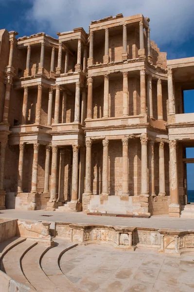 Археологический Памятник Сабраты Ливия 2006 Театр Древнего Финикийского Города Сабрата — стоковое фото