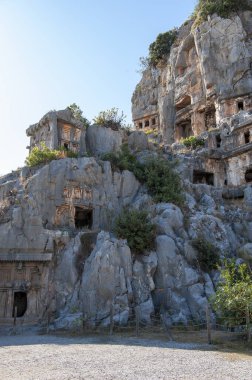 Demre, Türkiye - 23 Eylül 2023 - Antik Yunan kenti Myra 'nın kalıntıları