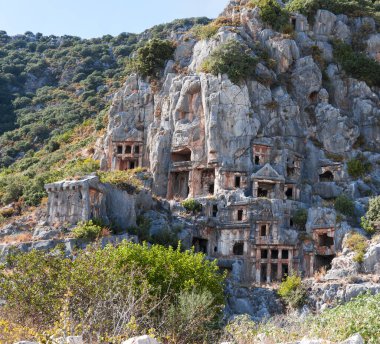 Demre, Türkiye - 23 Eylül 2023 - Antik Yunan kenti Myra 'nın kalıntıları