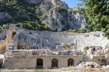 Demre, Türkiye - 23 Eylül 2023 - Antik Yunan kenti Myra 'nın kalıntıları