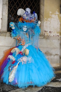 Venedik, İtalya - 7 Şubat 2023 Venedik Karnavalı maskeleri