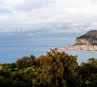 Cefal, Sicilya, İtalya 'nın panoramik manzarası