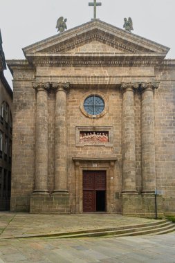 Santiago de Compostela 'daki Animas Kilisesi. Eski hacı rotalarının bitiş noktası Camino de Santiago ya da St. James Yolu, İspanya
