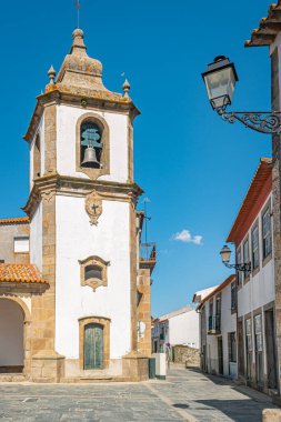 Misericordia Chapel has a baroque facade covered with tiles. Sao Joao de Pesqueira, Douro Valley, Portugal.
