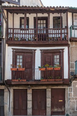 Medieval architecture of Sao Tiago Square in old city center of Guimaraes, Portugal