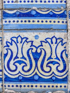 Traditional blue ornate portuguese decorative tiles azulejos