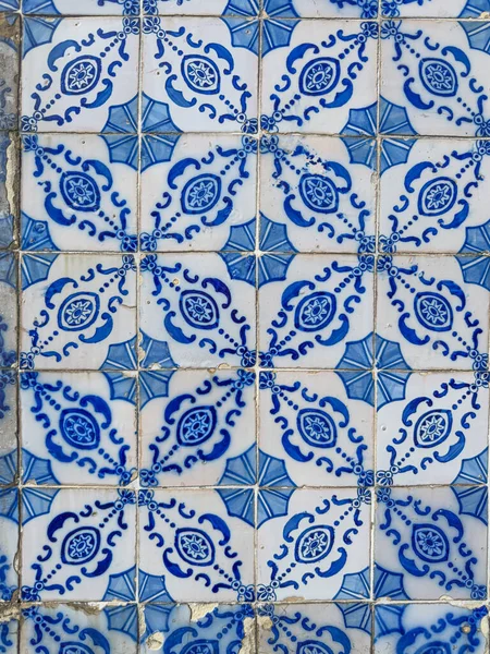 Traditional Blue Ornate Portuguese Decorative Tiles Azulejos — Stock Photo, Image