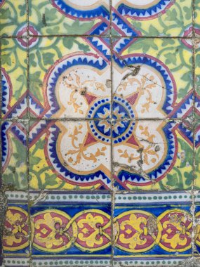 Geleneksel renkli Portekiz dekoratif fayansları azulejos