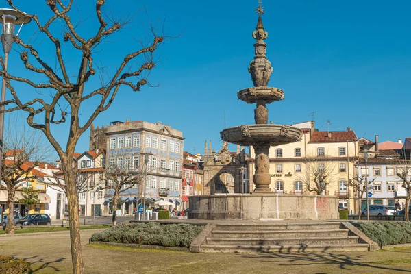 stock image BRAGA, PORTUGAL - CIRCA FEBRUARY 2019: The Arch of Rua Souto commonly referred as the Arco da Porta Nova an 18th-century ceremonial arch