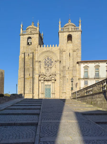 Roma Porto Katedrali Nin Önünde Porto Porto Katedrali Portekiz Popüler — Stok fotoğraf