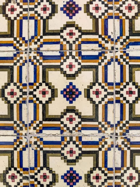 Традиционные Красочные Декоративные Плитки Португальского Дерева Azulejos — стоковое фото