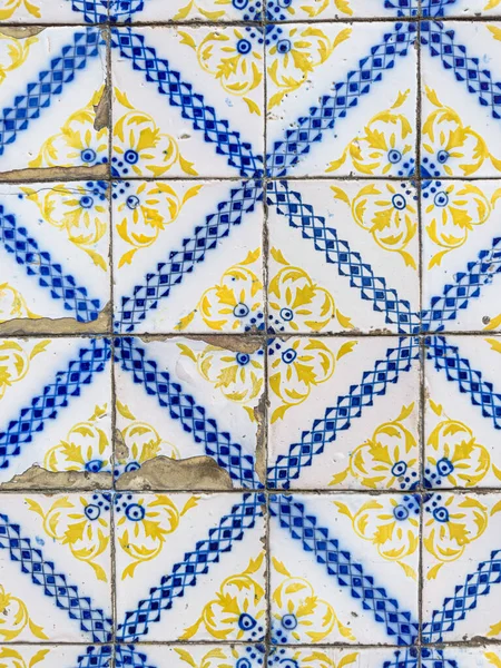 Traditional White Blue Ornate Portuguese Decorative Tiles Azulejos — Stock Photo, Image
