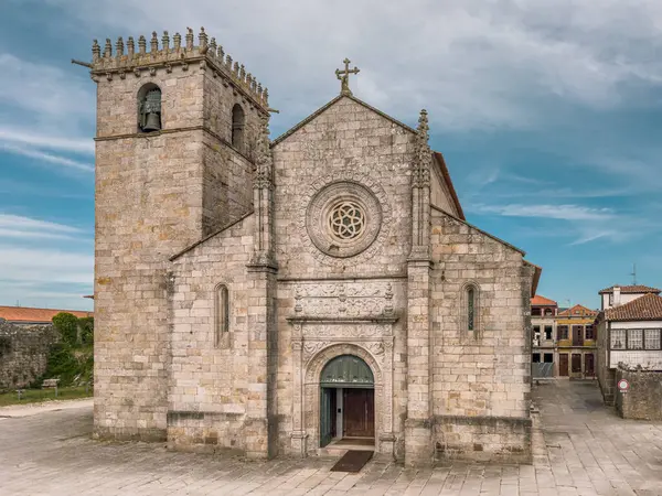 stock image The Mother Church of Caminha, Viana do Castelo district. Gothic church in Caminha, north of Portugal