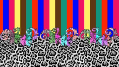 Leopar desenli renkli çizgiler