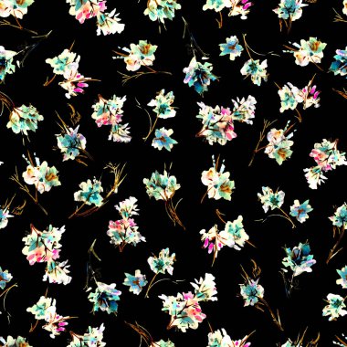 Renkli karışık çiçek tasarımı