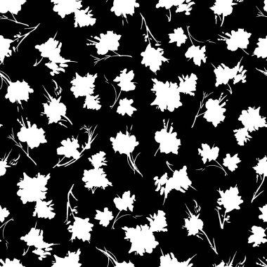 Elle çizilmiş çiçeklerle kusursuz desen.