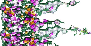 Renkli çiçeklerle soyut arkaplan