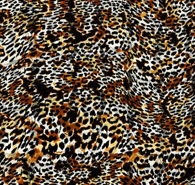 Seamless watercolor illustration leopard pattern, animal print.