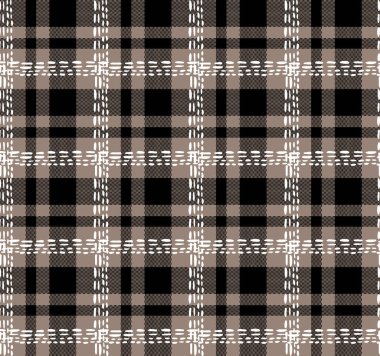 Seamless plaid pattern, geometric hand draw, brush effect lines.
