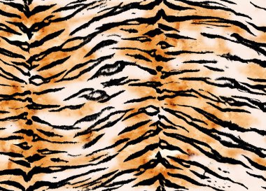 Kusursuz kaplan deseni, suluboya, illüstrasyon tasarımı, hayvan izi.