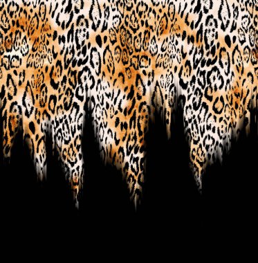 Seamless watercolor illustration leopard pattern, animal print.
