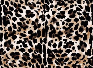 Seamless watercolor illustration leopard pattern, animal print.