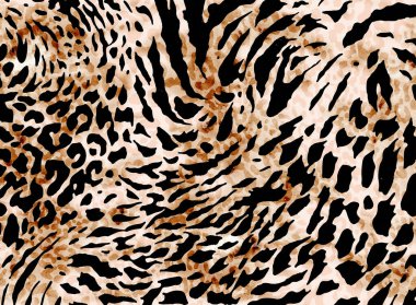 Seamless watercolor illustration leopard pattern, animal print.